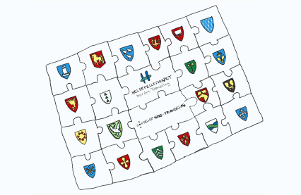 puslespill med kommunevåpner